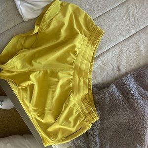 Dark yellow lululemon shorts